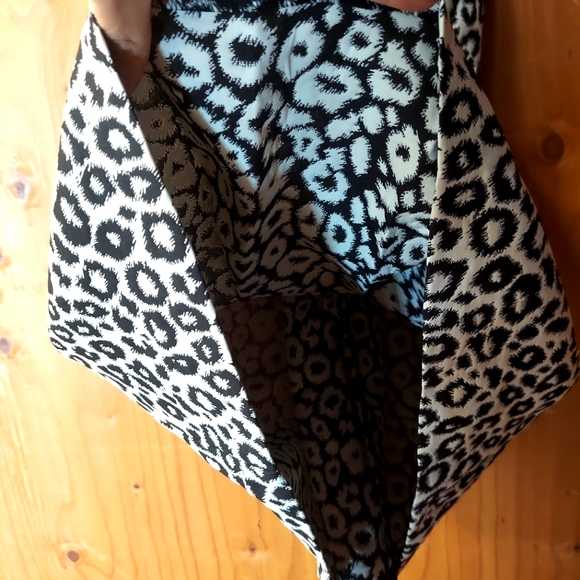 W118 By Walter Baker Reba Black & White Leopard Patterned Fit & Flare Dress - Picture 12 of 13